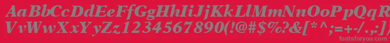 OrchidblacksskBoldItalic-Schriftart – Graue Schriften auf rotem Hintergrund