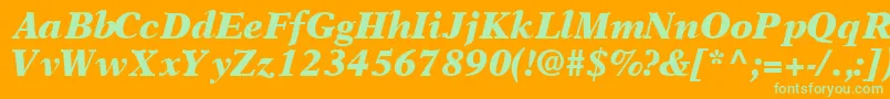 Шрифт OrchidblacksskBoldItalic – зелёные шрифты на оранжевом фоне