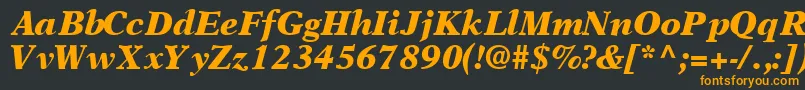 フォントOrchidblacksskBoldItalic – 黒い背景にオレンジの文字