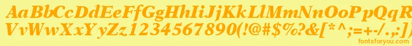 OrchidblacksskBoldItalic Font – Orange Fonts on Yellow Background
