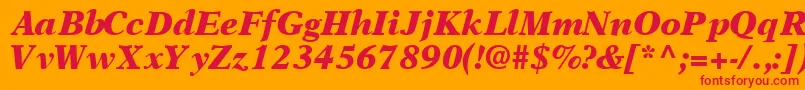 OrchidblacksskBoldItalic Font – Red Fonts on Orange Background