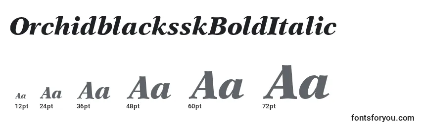 Размеры шрифта OrchidblacksskBoldItalic