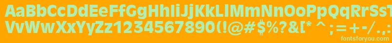 Inc901k Font – Green Fonts on Orange Background