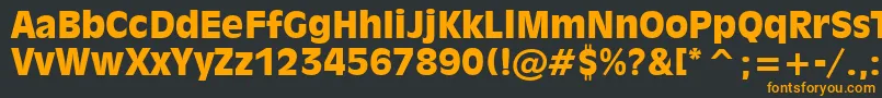 フォントInc901k – 黒い背景にオレンジの文字