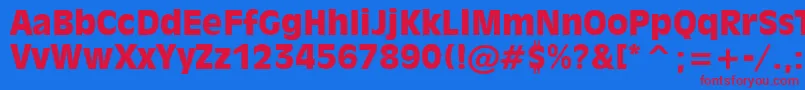 Inc901k Font – Red Fonts on Blue Background