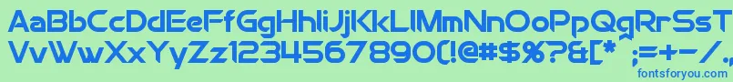 ChromiaBold-Schriftart – Blaue Schriften auf grünem Hintergrund
