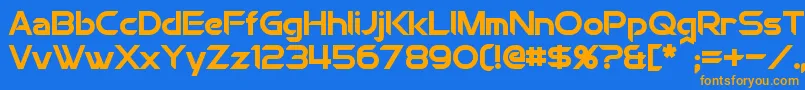 ChromiaBold Font – Orange Fonts on Blue Background