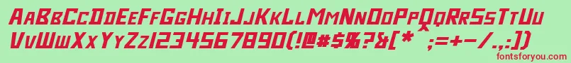 BidanItalic Font – Red Fonts on Green Background