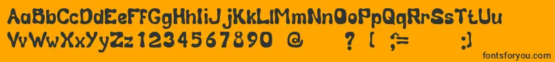 CalebasseUnregistered-Schriftart – Schwarze Schriften auf orangefarbenem Hintergrund