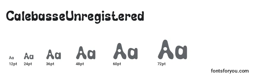 CalebasseUnregistered Font Sizes