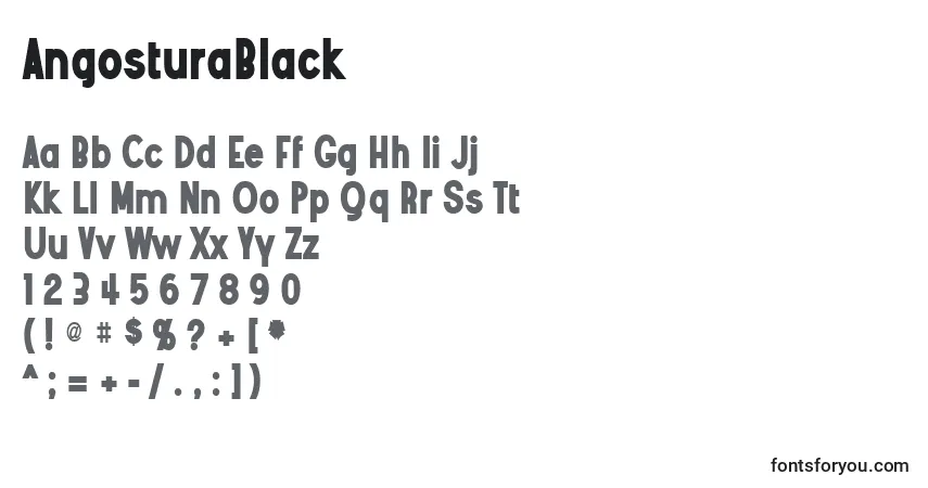 A fonte AngosturaBlack – alfabeto, números, caracteres especiais