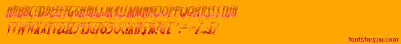 Wolfsbane2iigradital-Schriftart – Rote Schriften auf orangefarbenem Hintergrund