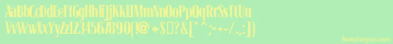 Blocrg Font – Yellow Fonts on Green Background