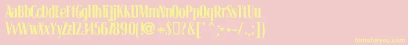 Blocrg-Schriftart – Gelbe Schriften auf rosa Hintergrund