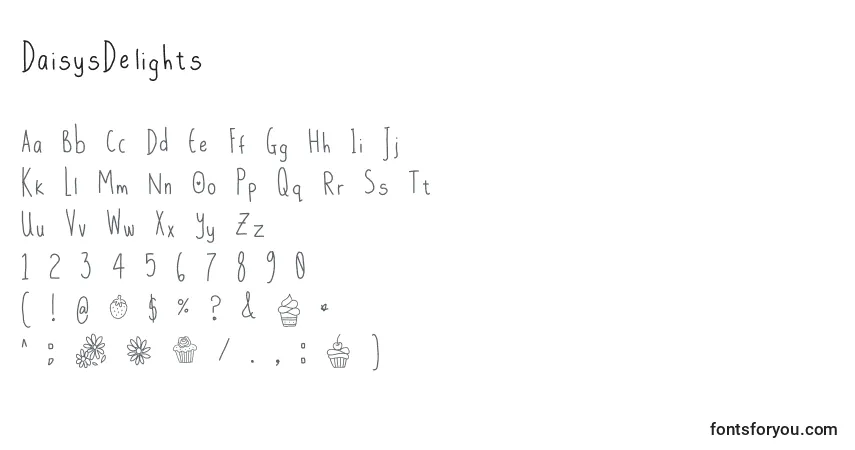 A fonte DaisysDelights – alfabeto, números, caracteres especiais