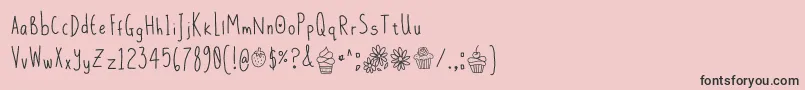 DaisysDelights Font – Black Fonts on Pink Background