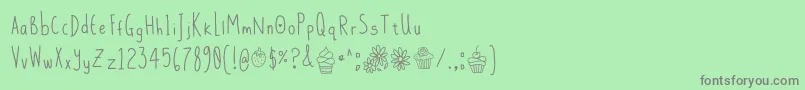 DaisysDelights Font – Gray Fonts on Green Background