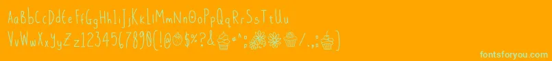 DaisysDelights Font – Green Fonts on Orange Background