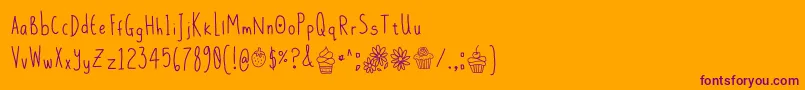 DaisysDelights Font – Purple Fonts on Orange Background