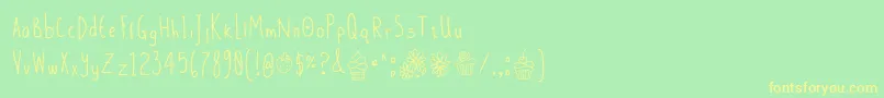 DaisysDelights Font – Yellow Fonts on Green Background