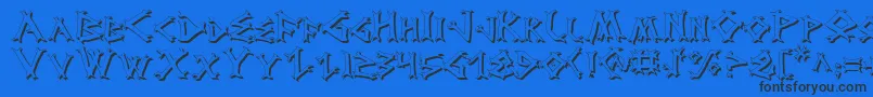 Шрифт DragonOrderShadow – чёрные шрифты на синем фоне