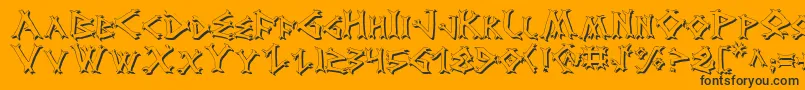 DragonOrderShadow-Schriftart – Schwarze Schriften auf orangefarbenem Hintergrund