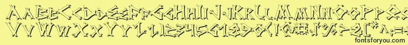 DragonOrderShadow Font – Black Fonts on Yellow Background