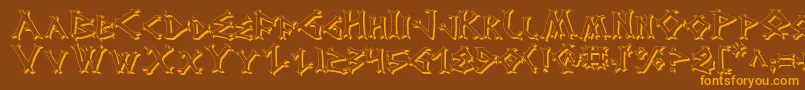 DragonOrderShadow Font – Orange Fonts on Brown Background