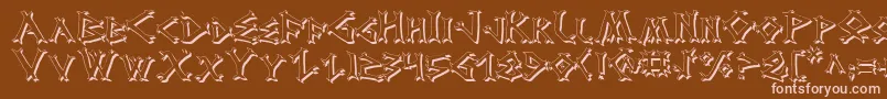 DragonOrderShadow-Schriftart – Rosa Schriften auf braunem Hintergrund