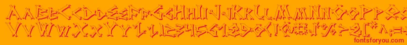 フォントDragonOrderShadow – オレンジの背景に赤い文字