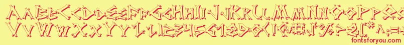 DragonOrderShadow Font – Red Fonts on Yellow Background