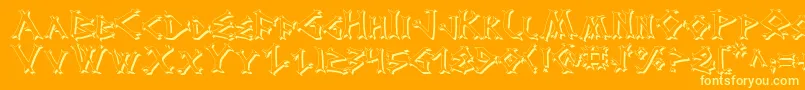 DragonOrderShadow-Schriftart – Gelbe Schriften auf orangefarbenem Hintergrund