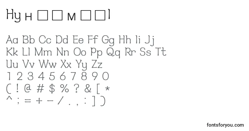 Schriftart HyнѓЂмћђl – Alphabet, Zahlen, spezielle Symbole