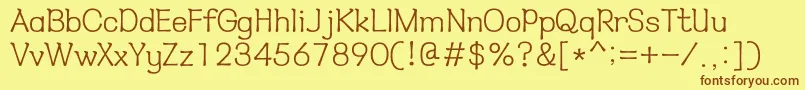 HyнѓЂмћђl Font – Brown Fonts on Yellow Background