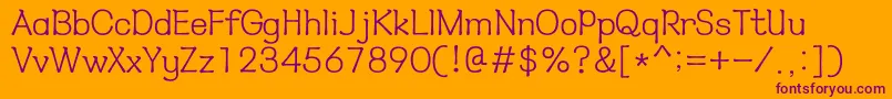HyнѓЂмћђl-Schriftart – Violette Schriften auf orangefarbenem Hintergrund