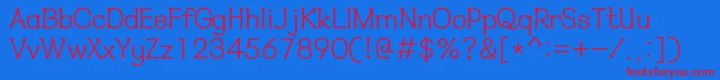 HyнѓЂмћђl-Schriftart – Rote Schriften auf blauem Hintergrund