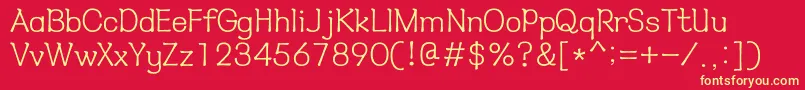 HyнѓЂмћђl Font – Yellow Fonts on Red Background