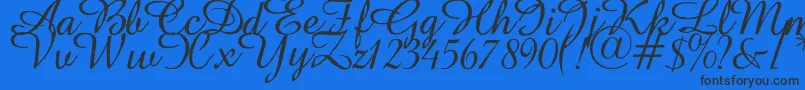 Abbeyline Font – Black Fonts on Blue Background