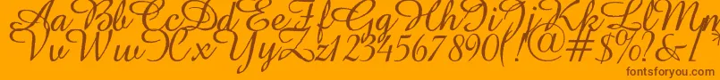 Abbeyline-Schriftart – Braune Schriften auf orangefarbenem Hintergrund