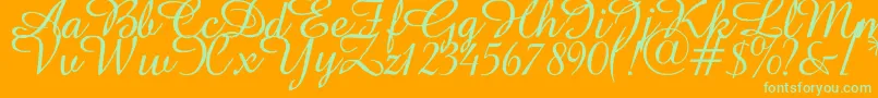 Abbeyline Font – Green Fonts on Orange Background