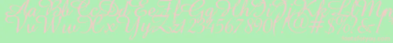 Abbeyline-Schriftart – Rosa Schriften auf grünem Hintergrund