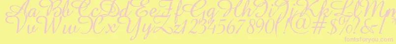 Abbeyline Font – Pink Fonts on Yellow Background