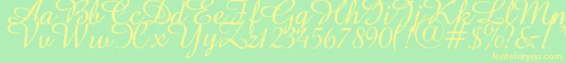 Abbeyline Font – Yellow Fonts on Green Background