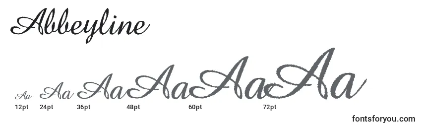 Abbeyline Font Sizes