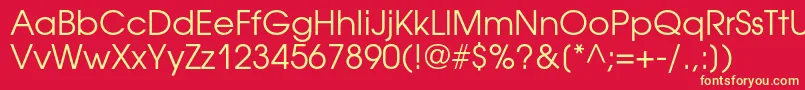 Avantgardegothicc Font – Yellow Fonts on Red Background
