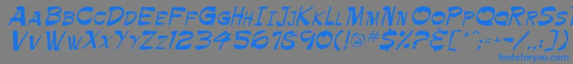 TrinnetteRegular-Schriftart – Blaue Schriften auf grauem Hintergrund