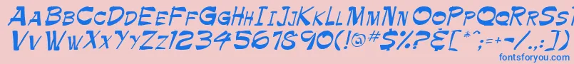 TrinnetteRegular Font – Blue Fonts on Pink Background