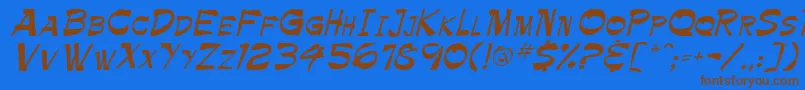 TrinnetteRegular Font – Brown Fonts on Blue Background