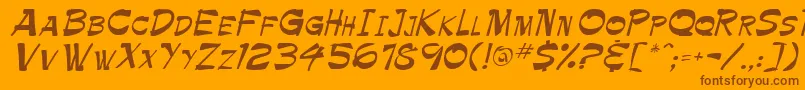 TrinnetteRegular Font – Brown Fonts on Orange Background