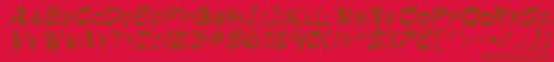 TrinnetteRegular Font – Brown Fonts on Red Background